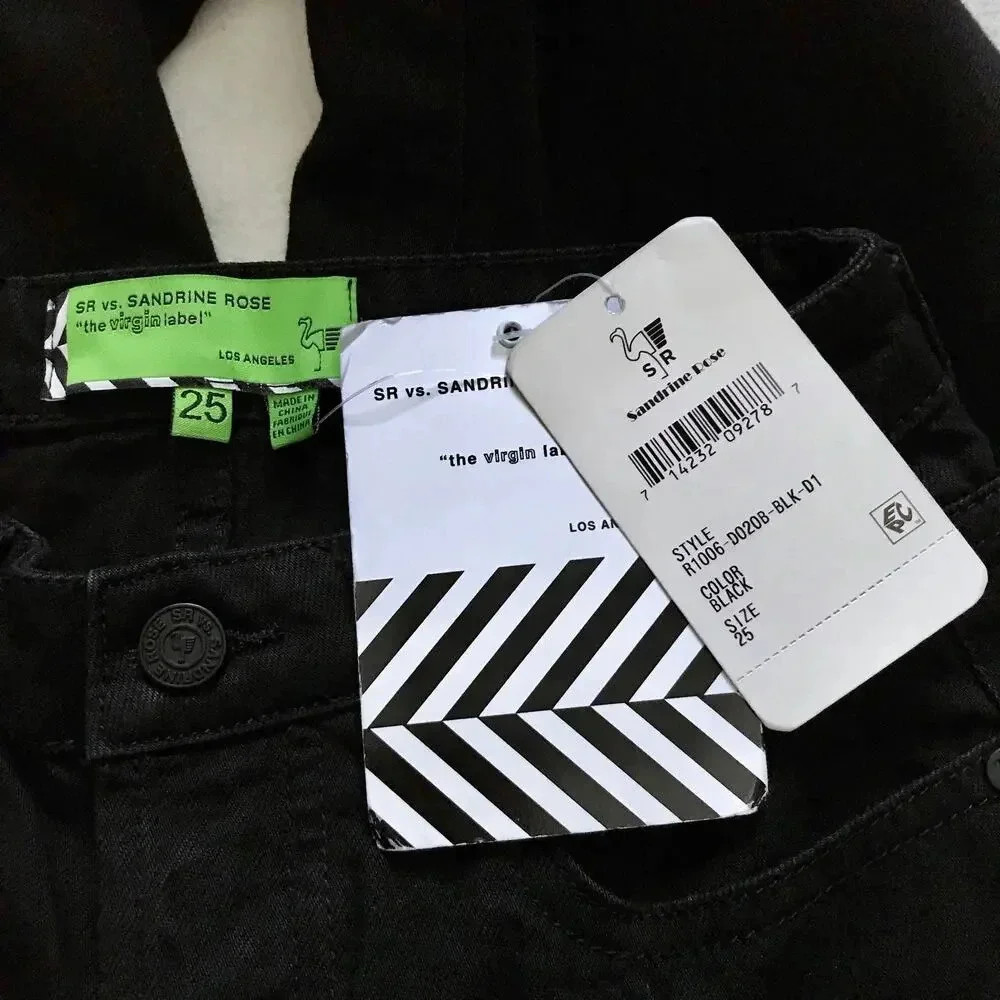 Free People Sandrine Rose NWT Black Mid Rise Ankle Jeans Women 25